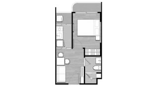 Apartment floor plan, 1 bedroom in SO LAGOON CHERNGTALAY BY ORIGIN No. 11007